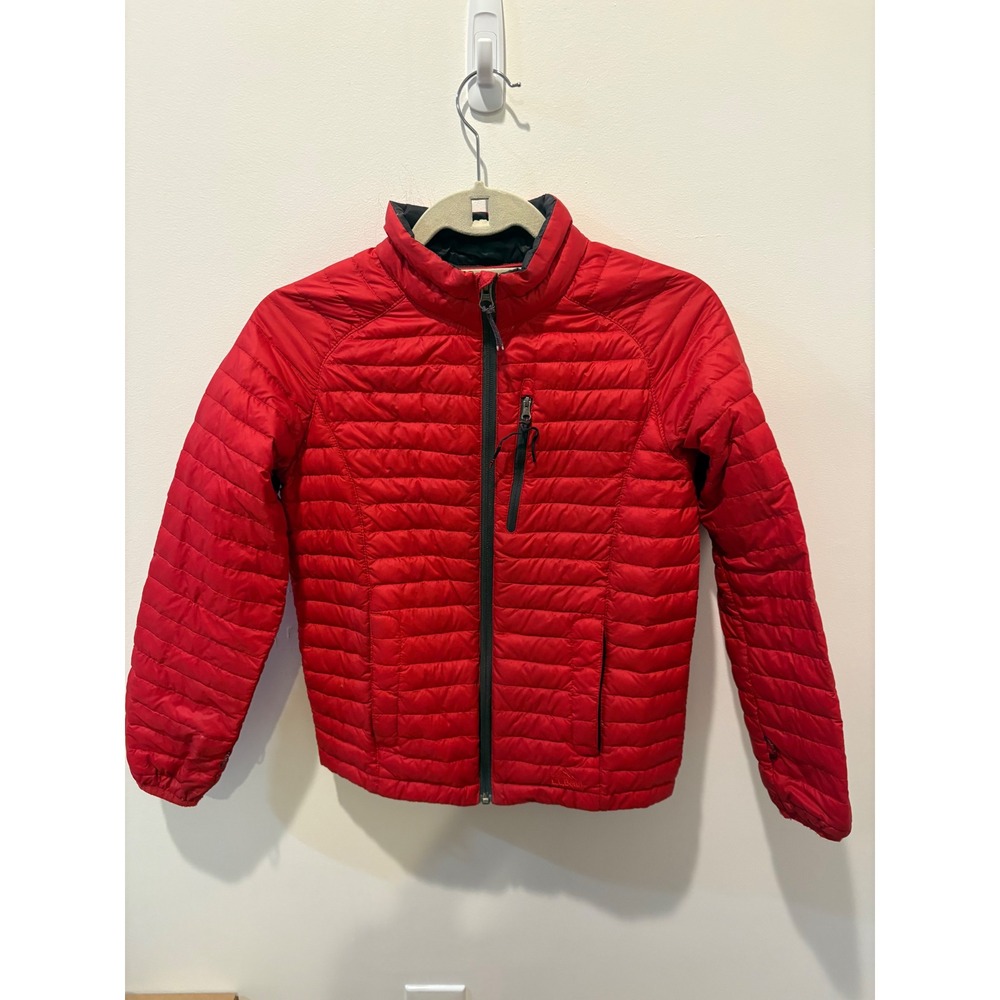 LL Bean Boys Red Ultralight 850 Down Puffer Jacket Youth Medium 10-12 295250